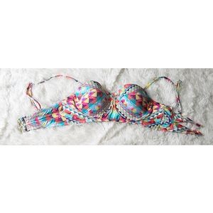 Bar III Geometric bright colorful bikini swim top size medium
